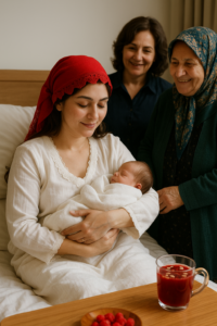 graviditet i Tyrkiet, tyrkisk fødsel, tyrkiske traditioner, barsel i Tyrkiet, tyrkisk barselskultur, nazar, lohusa, lohusa şerbeti, tyrkisk overtro, tyrkisk graviditet, tyrkiske babytraditioner, fødselskultur Tyrkiet, tyrkiske skikke ved fødsel, tyrkiske navngivningsritualer, kırk banyosu, nazar boncuğu, tyrkisk kultur og børn, tyrkiske barselsritualer, tyrkisk moderskab, tyrkisk barnedåb, mevlid, tyrkiske kvinder og fødsel, tyrkisk kvindekultur, tyrkisk tro og fødsel, tyrkisk islam og graviditet, kønsgætteri Tyrkiet, tyrkiske graviditetstegn, tyrkisk mad til gravide, traditionel tyrkisk medicin, tyrkisk babypleje, tyrkisk familiestruktur, tyrkisk folketro, fødselstraditioner Mellemøsten, barselstraditioner islam, tyrkiske overbevisninger om graviditet, 40 dages ritual, efterfødsel i Tyrkiet, tyrkiske følelser omkring moderskab, tyrkisk familiestøtte, kvindeliv Tyrkiet, tyrkisk babykultur